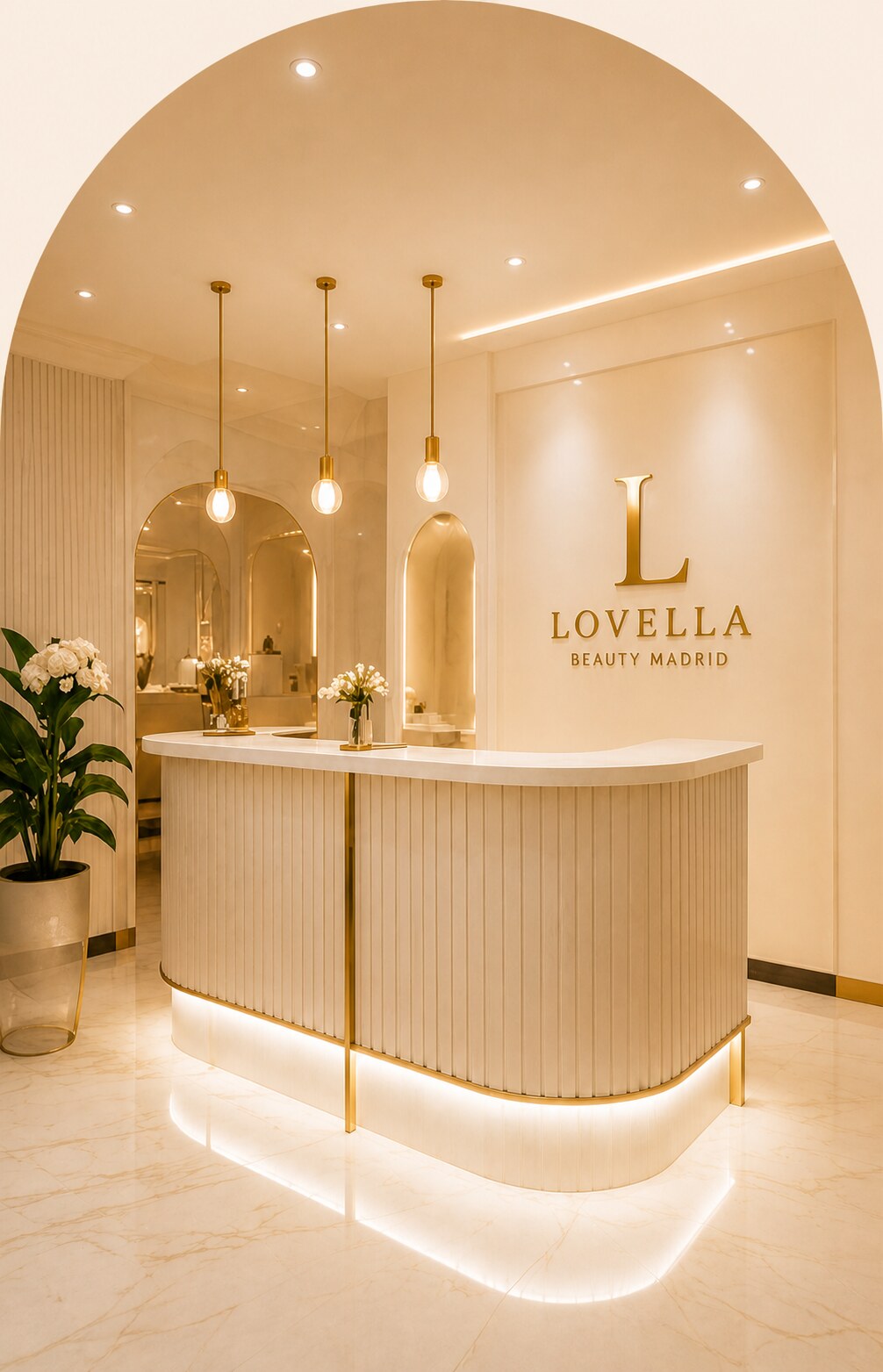 Interior del salón Lovella Beauty en Madrid